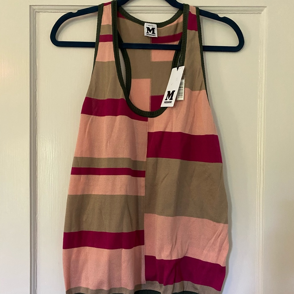 M Missoni Knit racerback colorblock tank